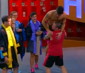 Cody Califiore is congratulated by Caleb Reynolds for winning HOH in Big Brother 16 episode 27