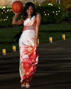 Jewel Brady shows Tim Wormels her basketball skills in The Bachelor Canada 2 Episode 1