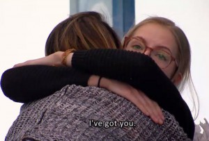 Brittnee Blair and Sarah Hanlon give each other comfort on BBCAN3 episode 22