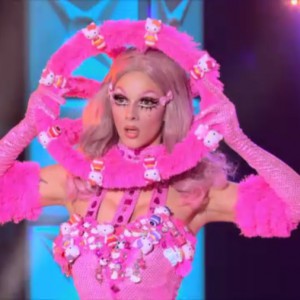 Violet Chachki showcases her Hello Kitty couture on RuPaul's Drag Race season 7.