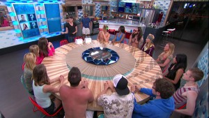 The houseguests gather for the first nomination ceremony of BB17