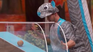 Clay dressed as a squirrel in the "Get Nutty" #POV comp #BB17
