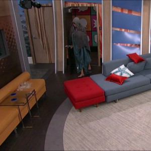 Audrey tries to sneak out of the diary room without being noticed. #BB17