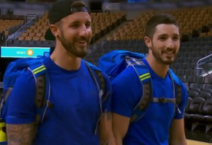 Gino Montani and Jesse Montani are first on The Amazing Race Canada 3 episode 1