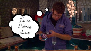Steve pours himself a nice champagne glass full of mouthwash #BB17