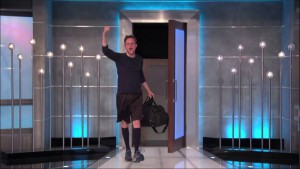 Like a boss, Johnny Mac exits the #BB17 house to loud cheers.