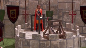 Shelli launches her dart in the "Game of Throws" #POV comp #BB17