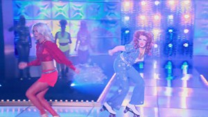 Cynthia Lee Fontaine and Robbie Turner face off in the first ever Lip Sync For Your Life on roller skates #DragRace